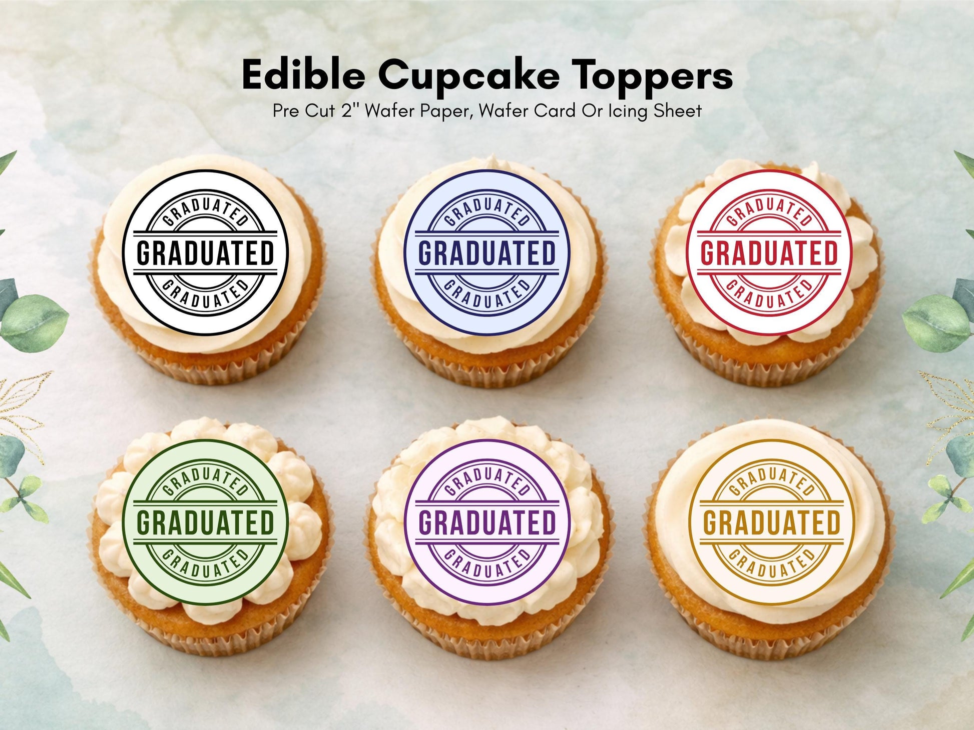 Graduation Edible Cupcake Toppers, Graduation Cake Decorations