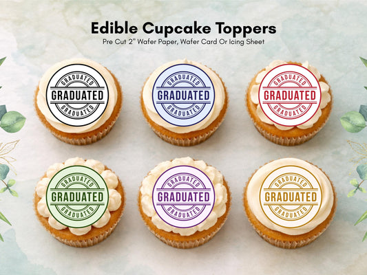 Graduation Edible Cupcake Toppers, Graduation Cake Decorations