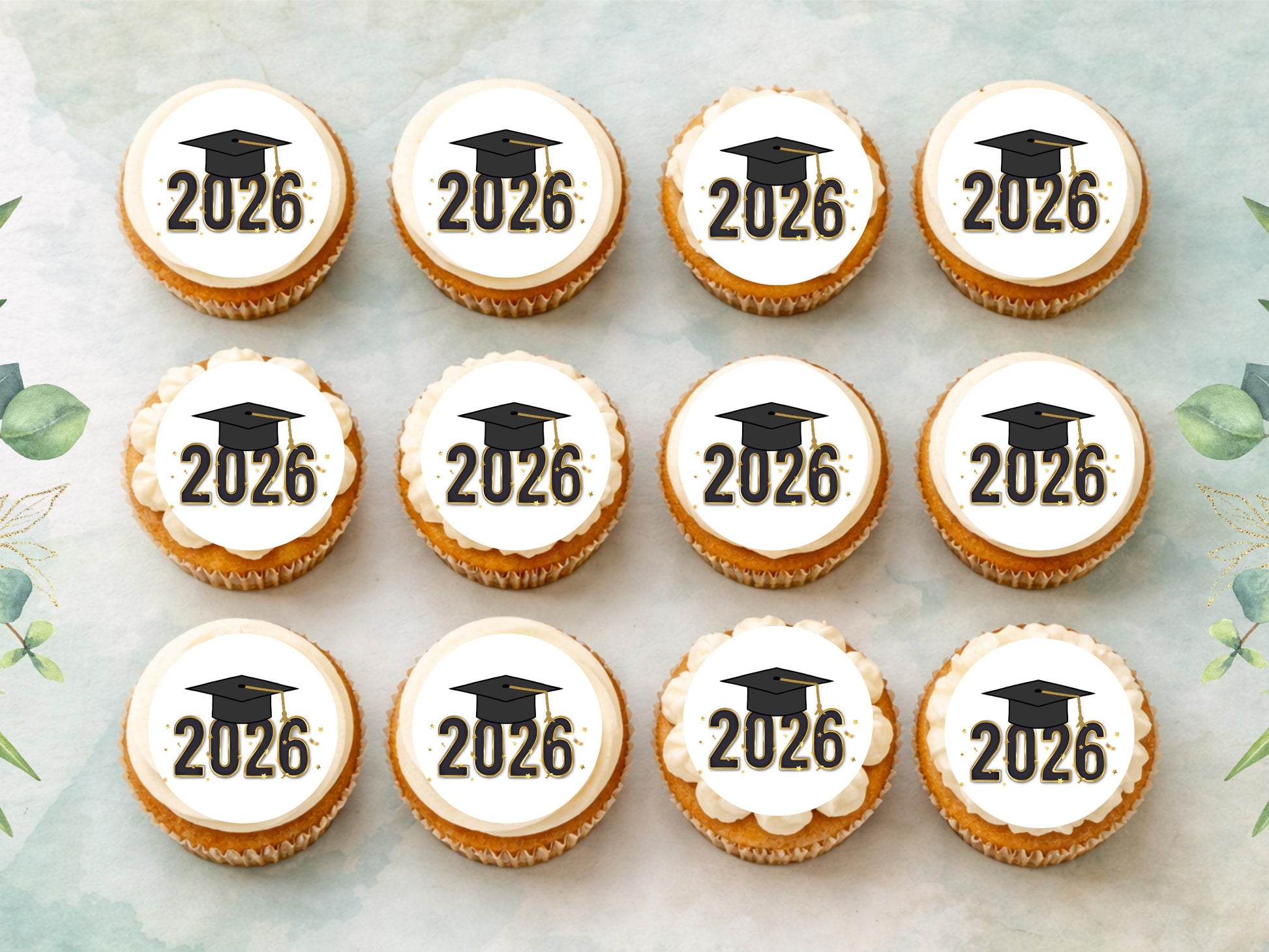 Graduation Edible Cupcake Toppers, Graduation Cake Decorations