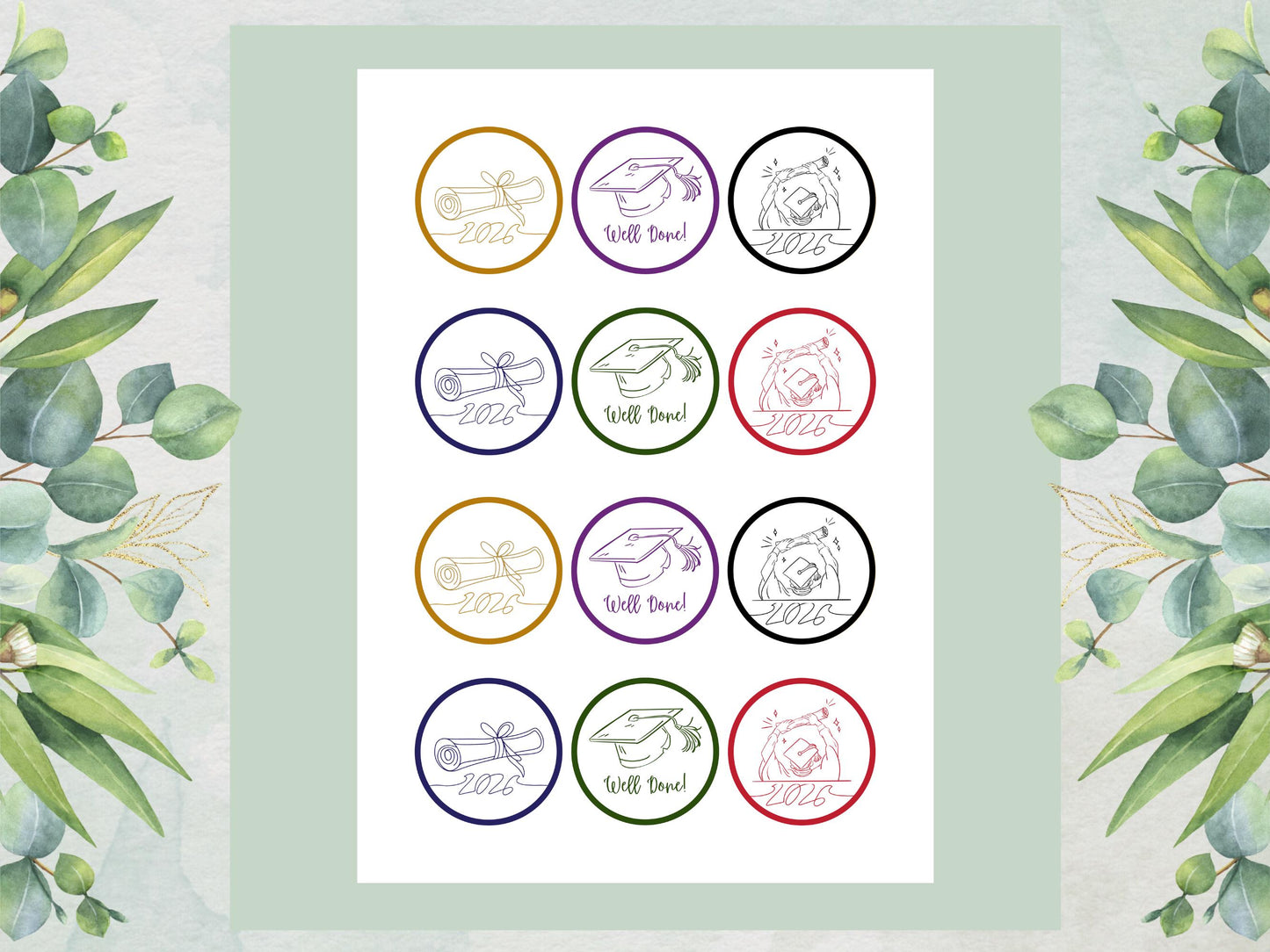 Graduation Edible Cupcake Toppers, Graduation Cake Decorations