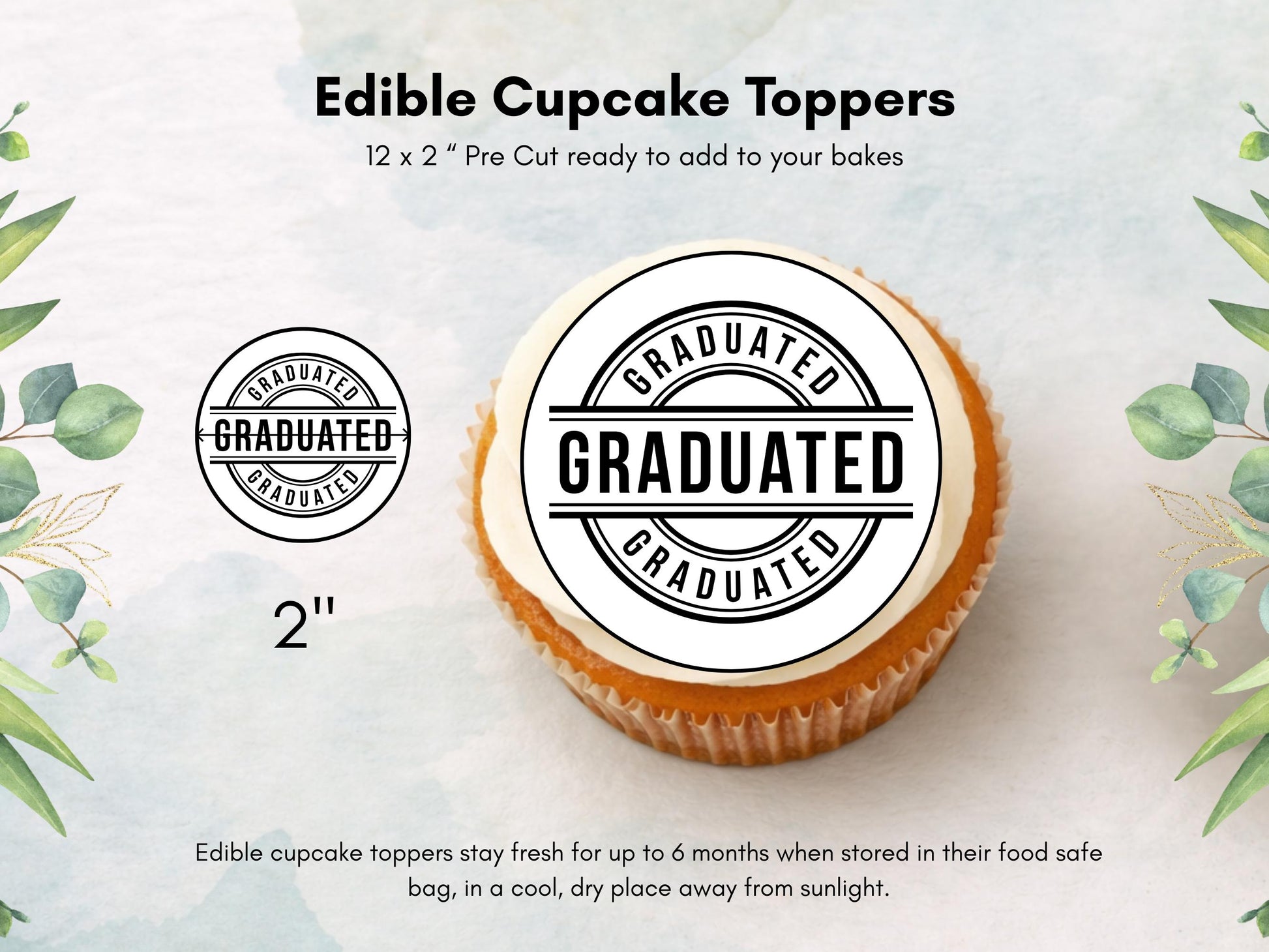 Graduation Edible Cupcake Toppers, Graduation Cake Decorations