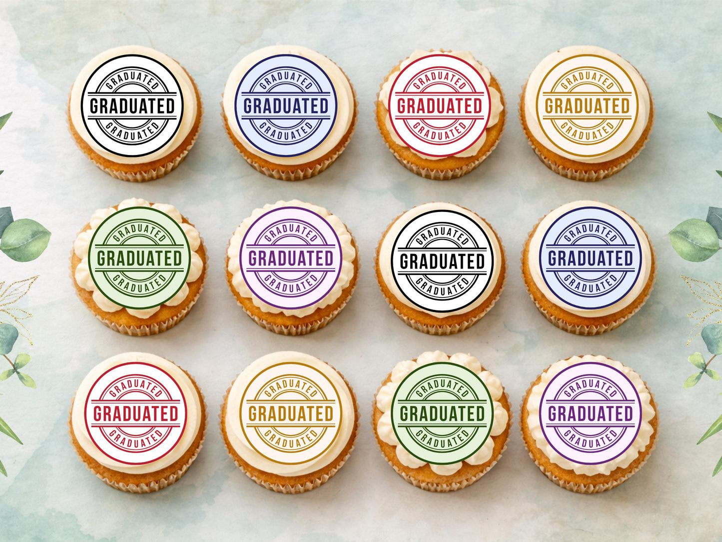 Graduation Edible Cupcake Toppers, Graduation Cake Decorations