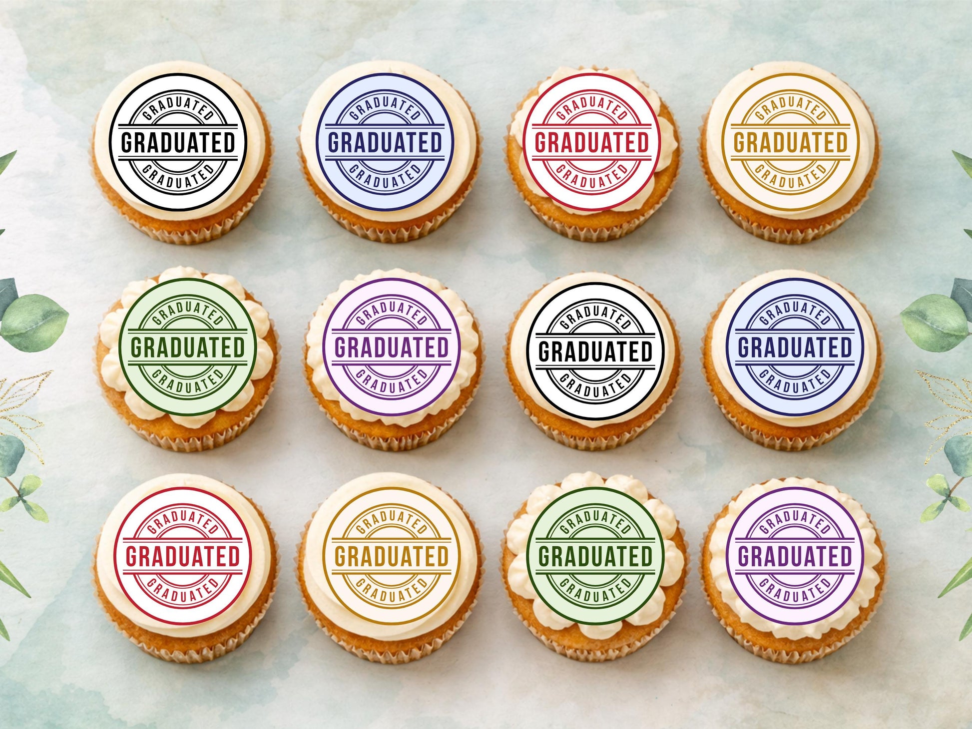 Graduation Edible Cupcake Toppers, Graduation Cake Decorations