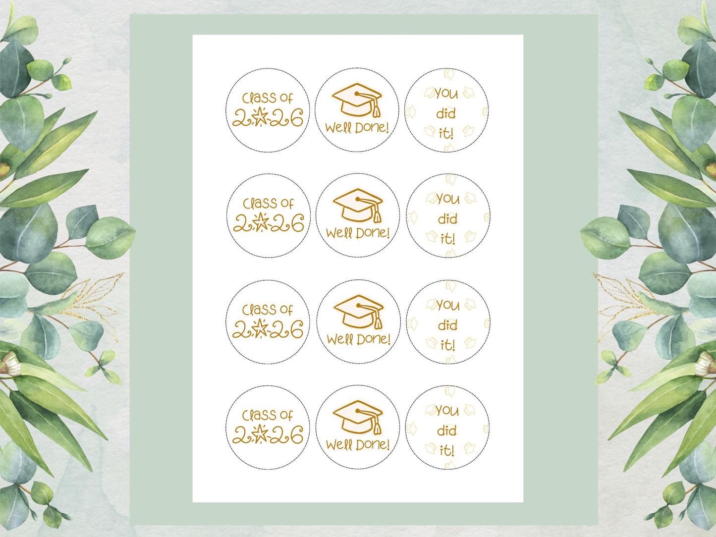 Graduation Edible Cupcake Toppers, Graduation Cake Decorations