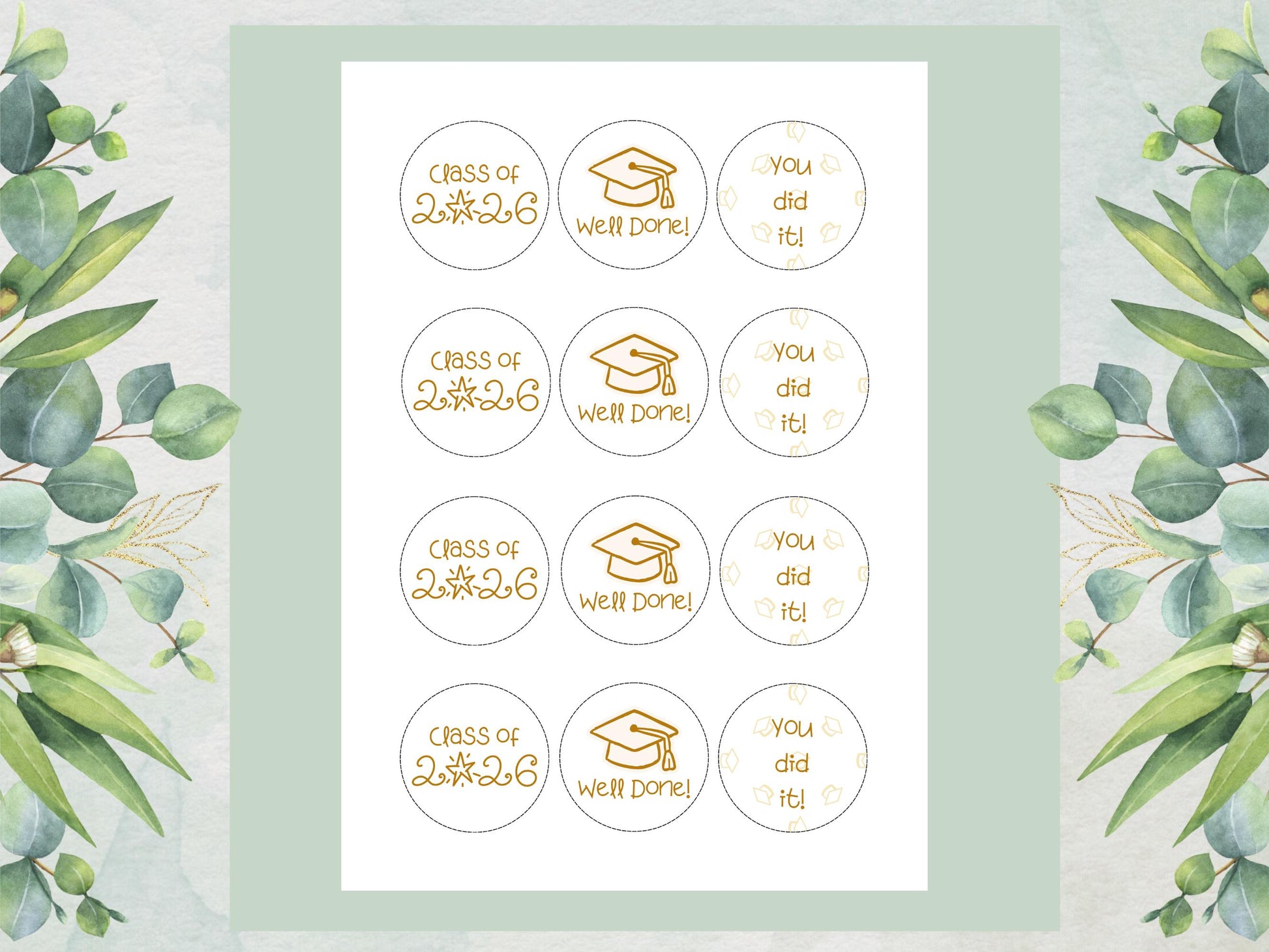 Graduation Edible Cupcake Toppers, Graduation Cake Decorations
