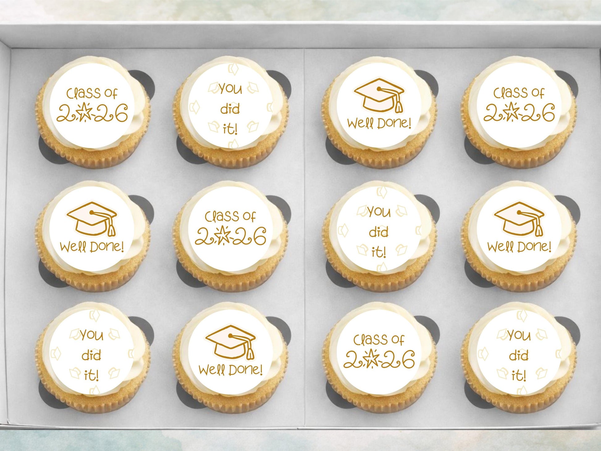 Graduation Edible Cupcake Toppers, Graduation Cake Decorations