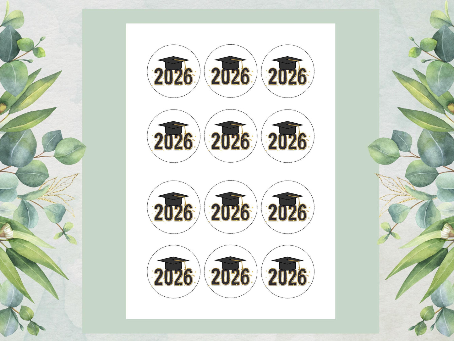 Graduation Edible Cupcake Toppers, Graduation Cake Decorations