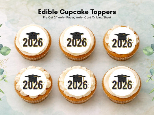 Graduation Edible Cupcake Toppers, Graduation Cake Decorations