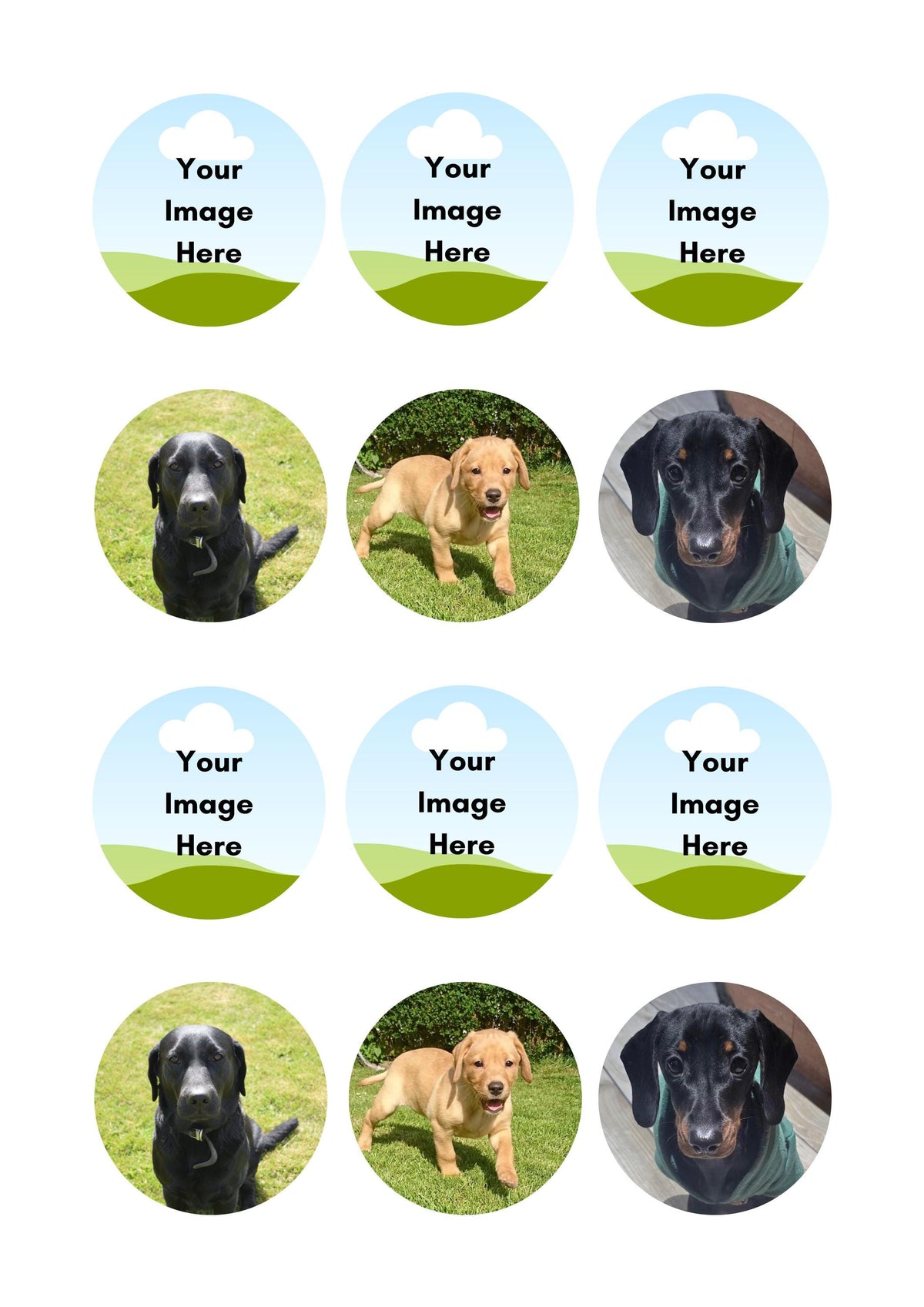 Personalised Photo Edible Cupcake Toppers, Custom Image Cake Decoration 12 x 2"