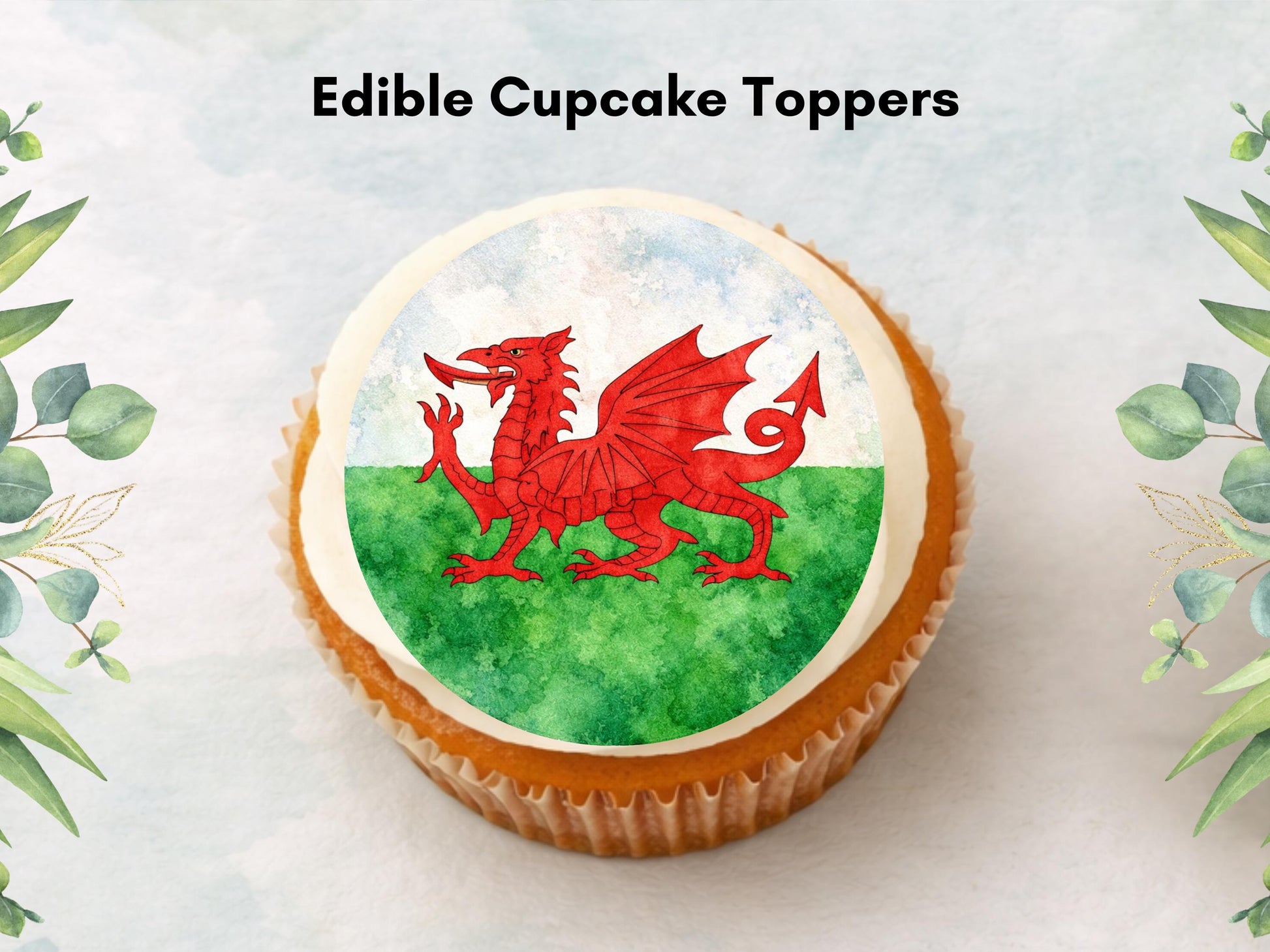 Welsh Flag Edible Cupcake Toppers – Baner Cymru Flag Cake Decorations