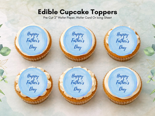 Father's Day Edible Cake Toppers – 12 x 2" Wafer Paper, Card, or Icing