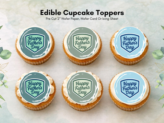 Father's Day Edible Cake Toppers – Pre-Cut Wafer Paper, Card, or Icing