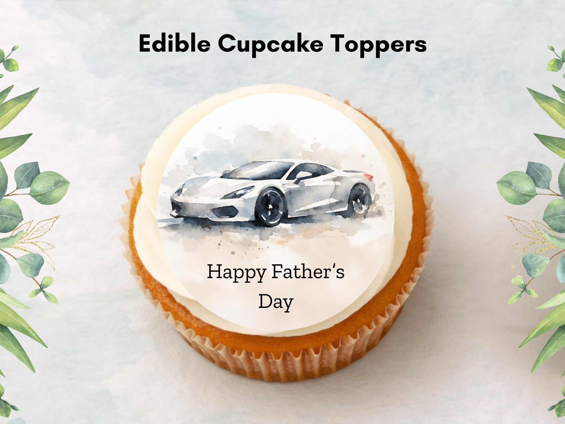 Father's Day Edible Cupcake Toppers – Sports Car Cupcake Toppers