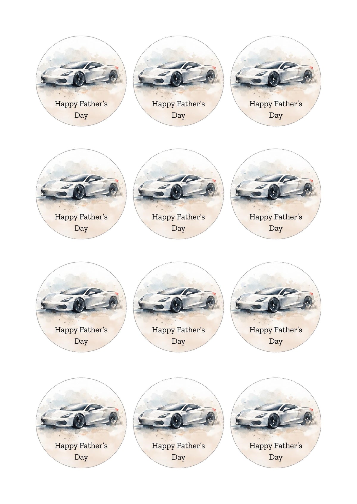 Father's Day Edible Cupcake Toppers – Sports Car Cupcake Toppers