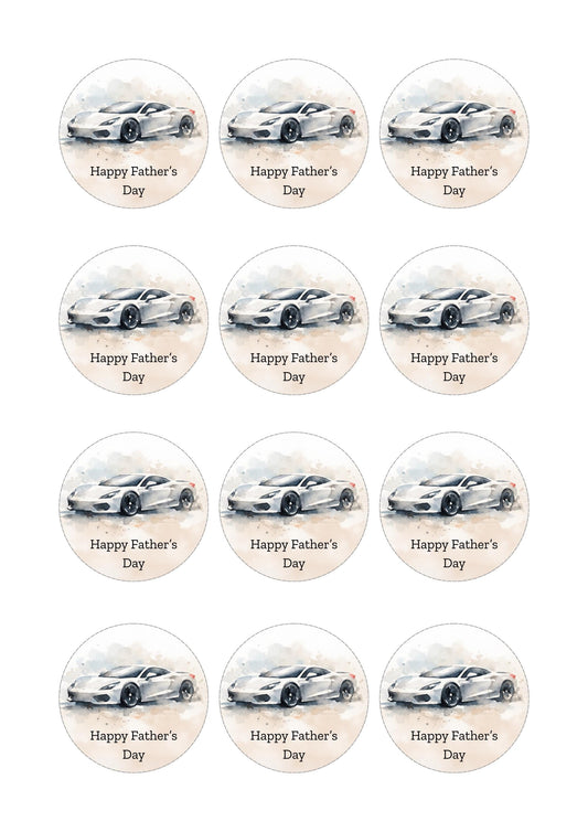 Father's Day Edible Cupcake Toppers – Sports Car Cupcake Toppers
