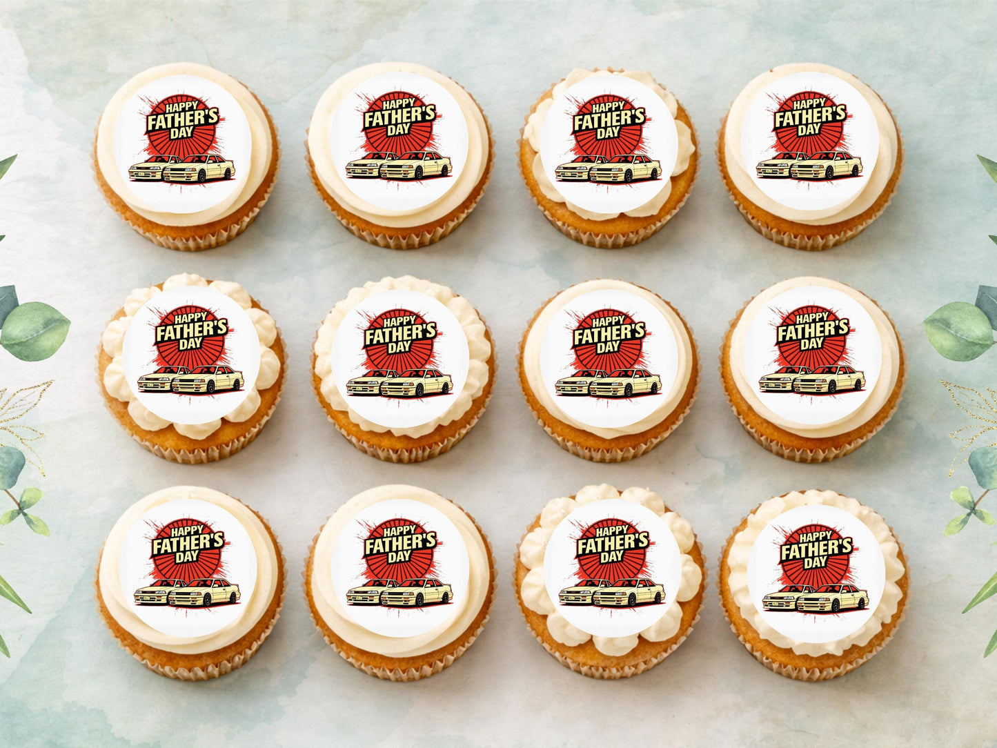 Father's Day Edible Cupcake Toppers – Sports Car Cake Toppers