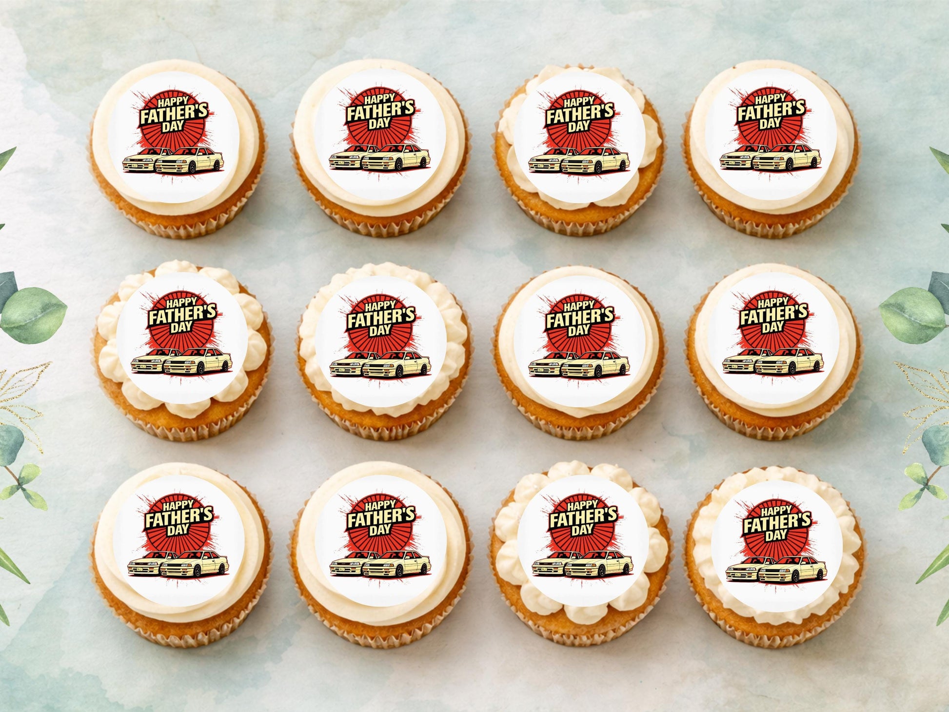 Father's Day Edible Cupcake Toppers – Sports Car Cake Toppers
