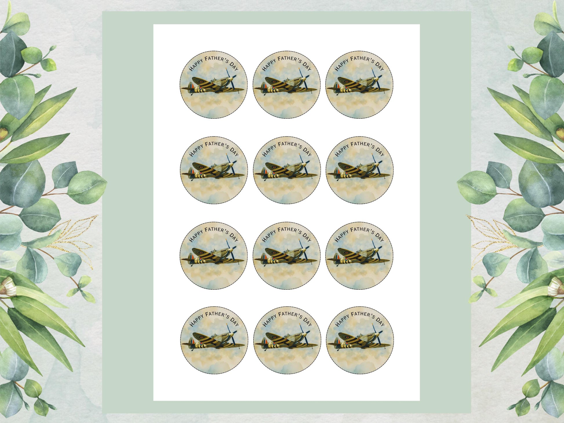 12 Father's Day Spitfire Edible Cupcake Toppers – Aviation Cake Toppers