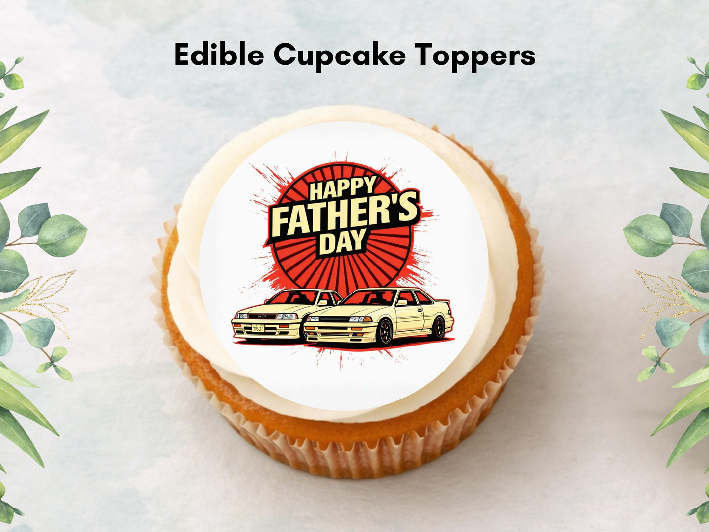 Father's Day Edible Cupcake Toppers – Sports Car Cake Toppers