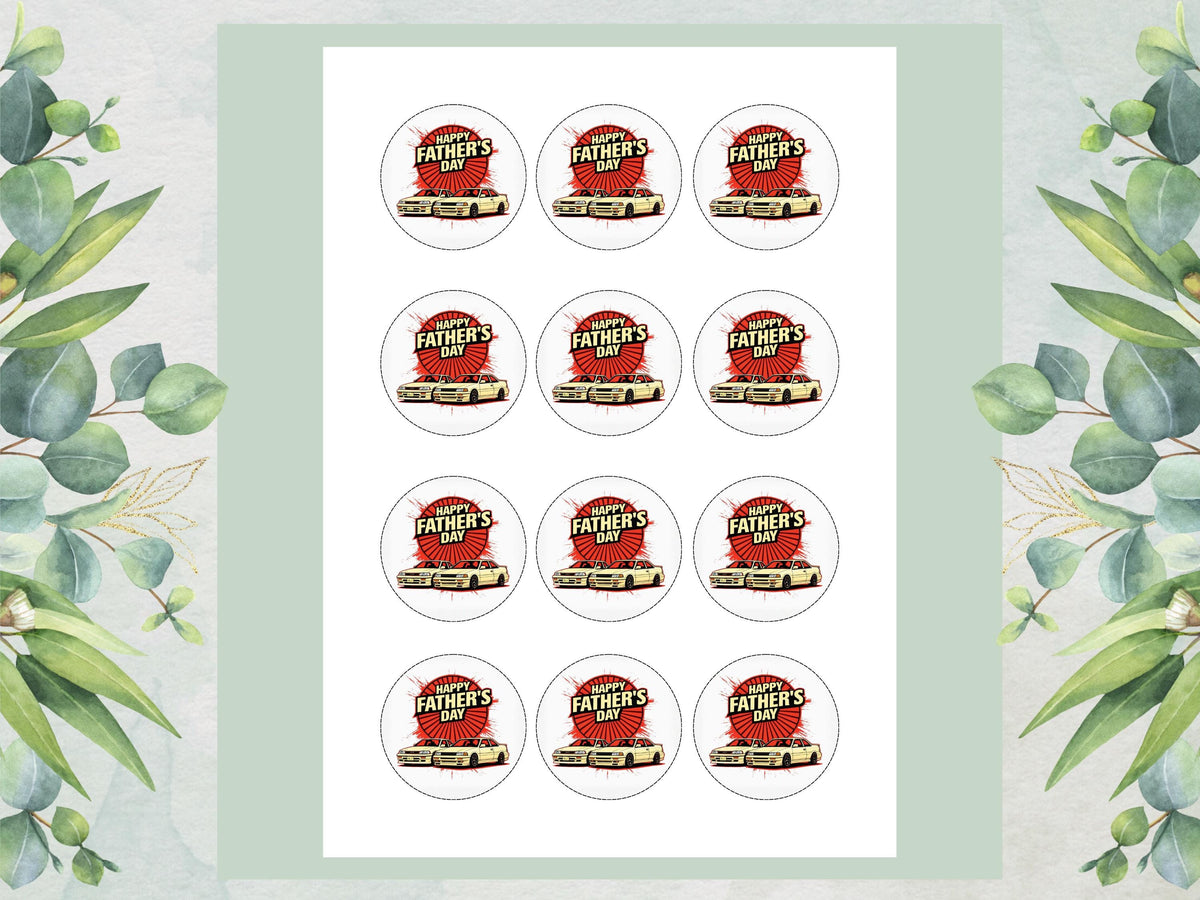 Father's Day Edible Cupcake Toppers – Sports Car Cake Toppers
