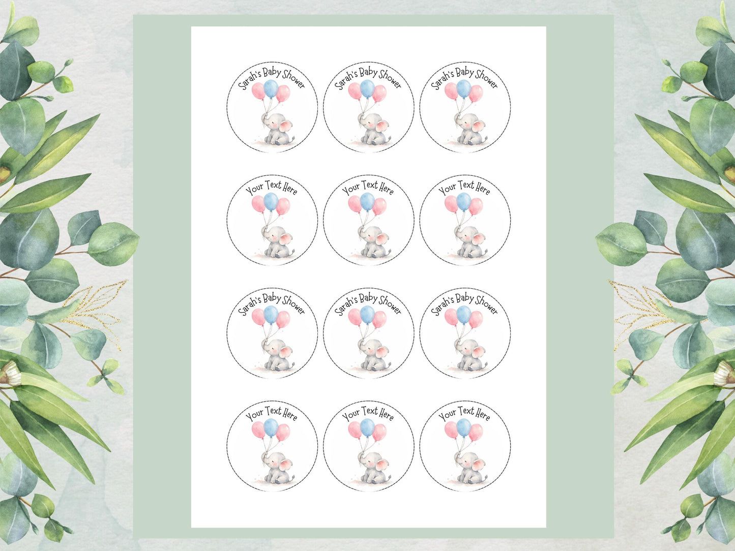Personalised Baby Shower Edible Cupcake Toppers – Baby Cake Decoration