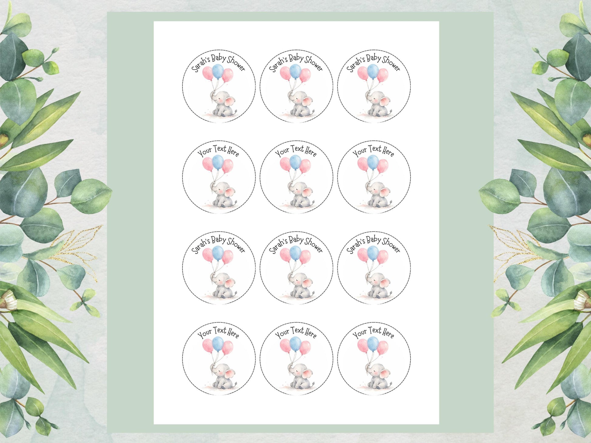 Personalised Baby Shower Edible Cupcake Toppers – Baby Cake Decoration