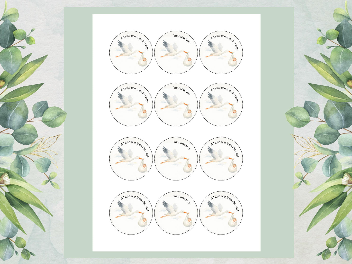 Personalised Baby Shower Edible Cupcake Toppers – Baby Cake Decoration