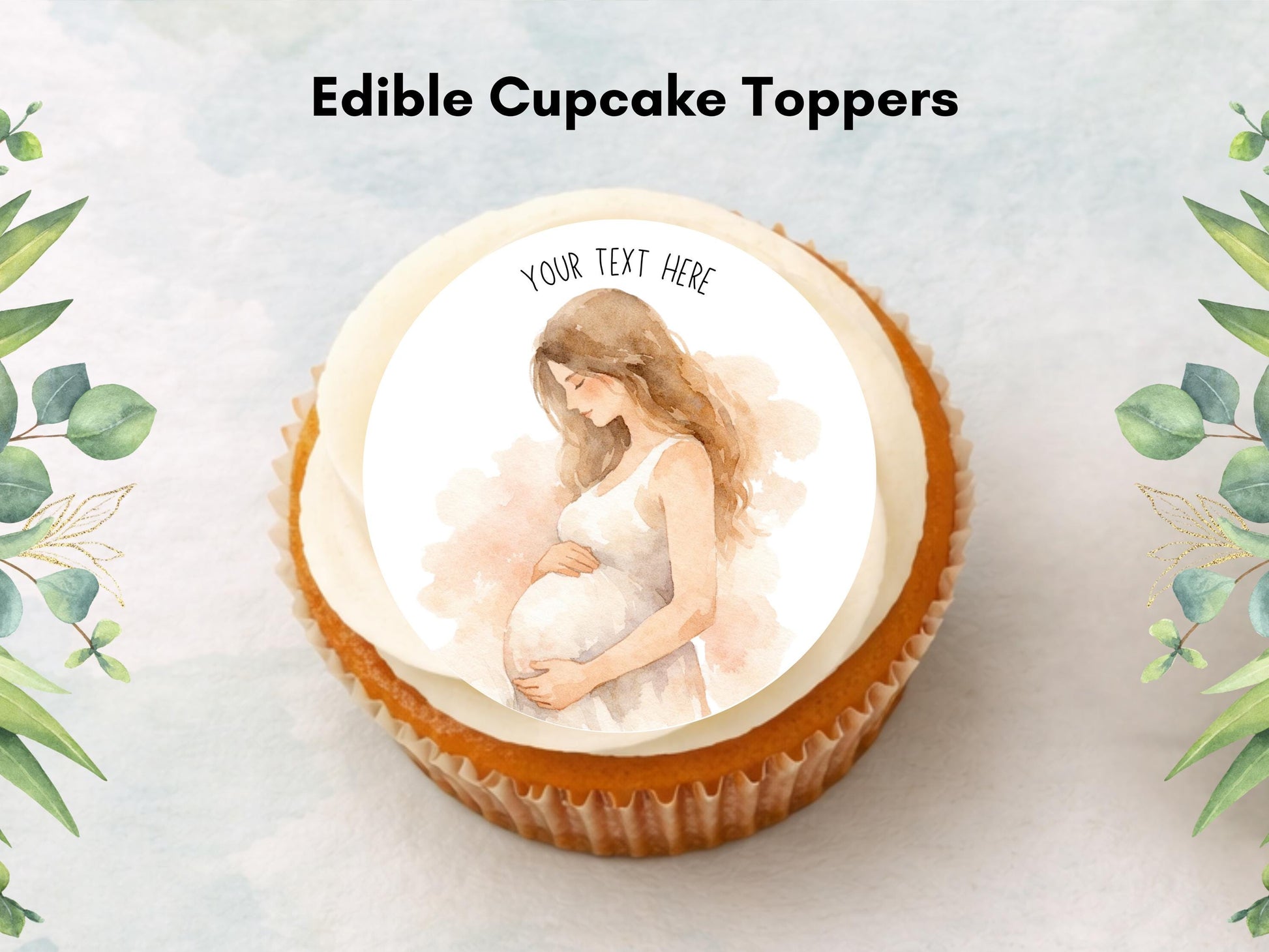 Personalised Baby Shower Edible Cupcake Toppers – Baby Cake Decoration