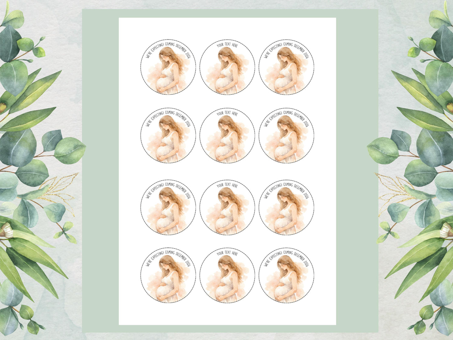 Personalised Baby Shower Edible Cupcake Toppers – Baby Cake Decoration