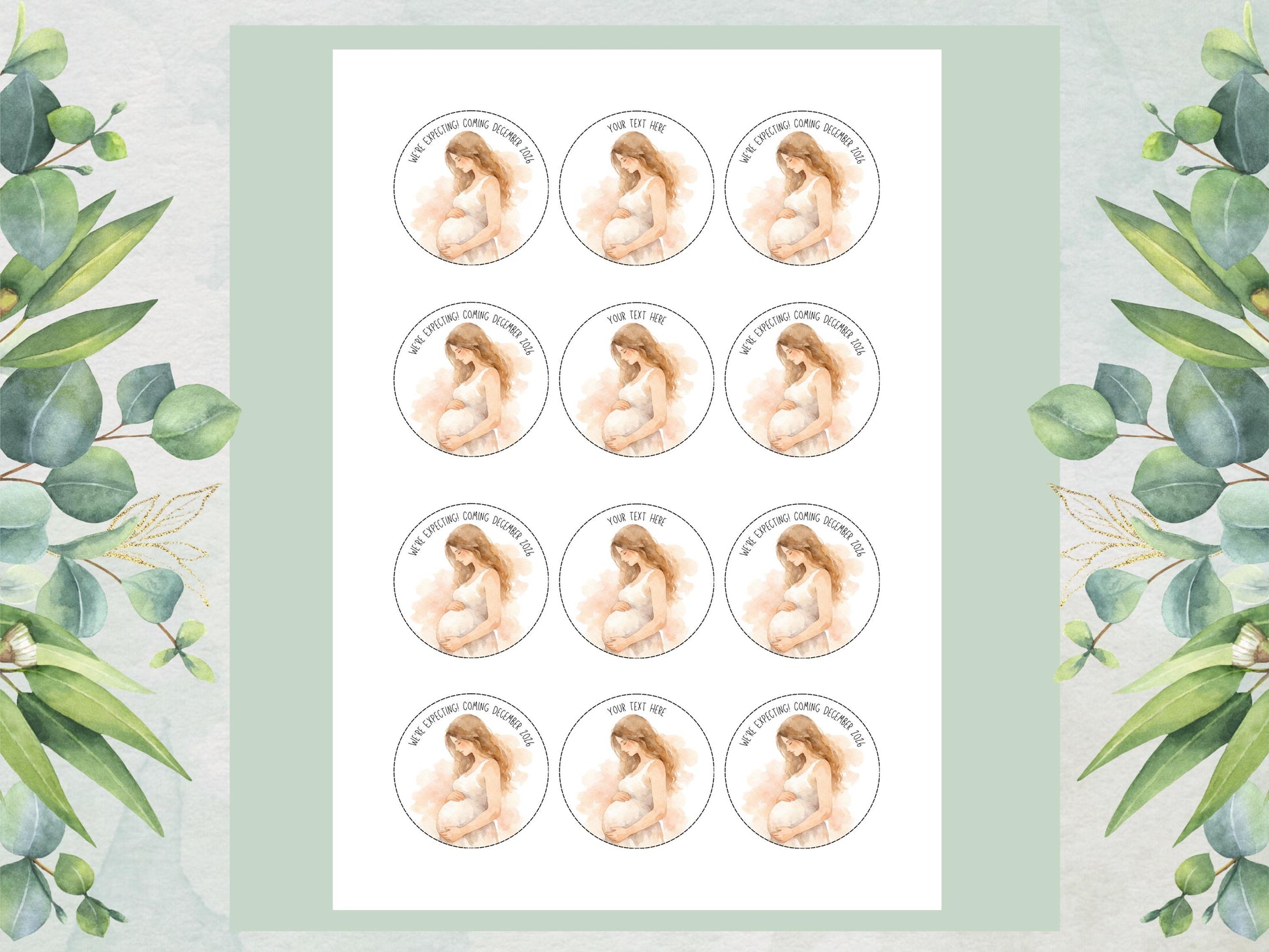 Personalised Baby Shower Edible Cupcake Toppers – Baby Cake Decoration