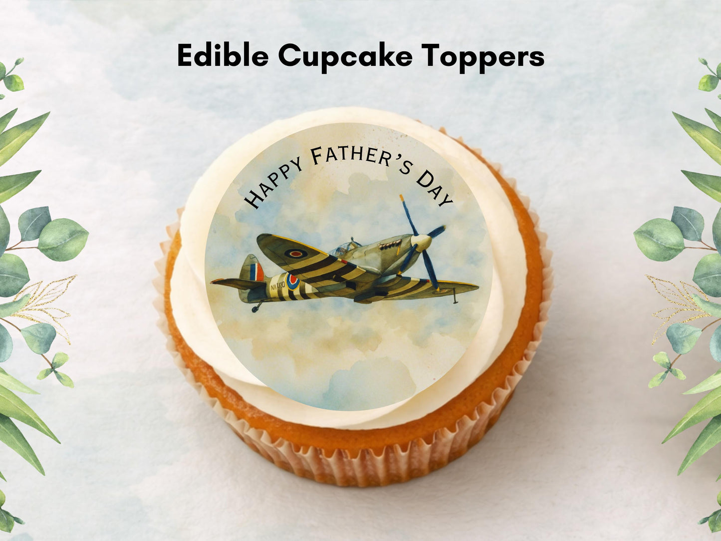 12 Father's Day Spitfire Edible Cupcake Toppers – Aviation Cake Toppers