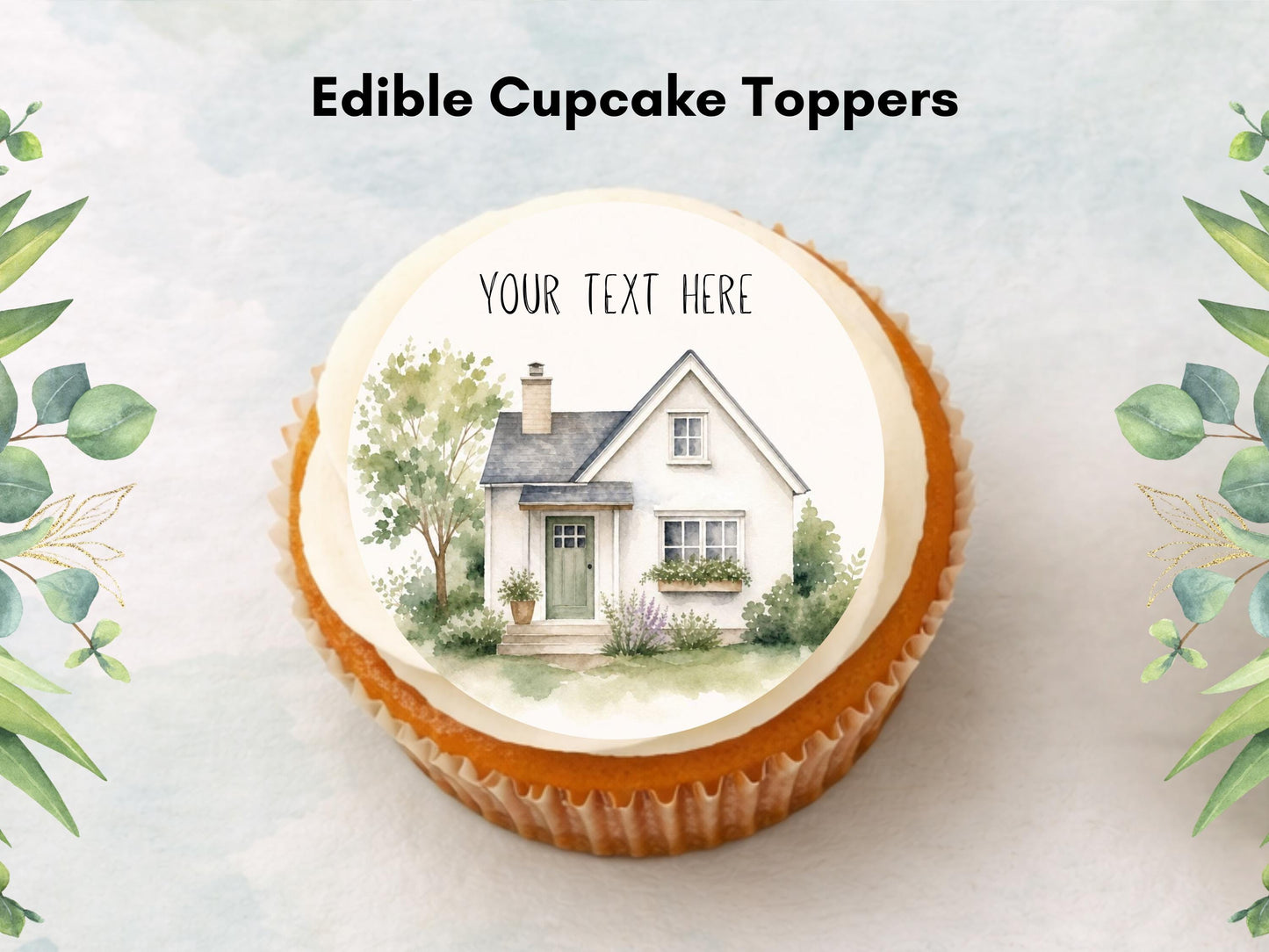 Personalised New Home Edible Cupcake Toppers – Edible Wafer Paper, 12 x 2"