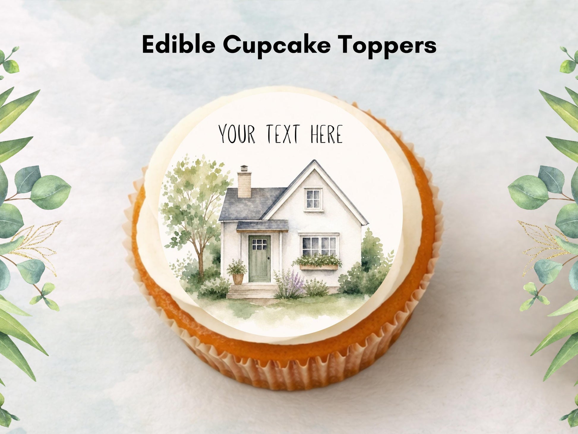 Personalised New Home Edible Cupcake Toppers – Edible Wafer Paper, 12 x 2"