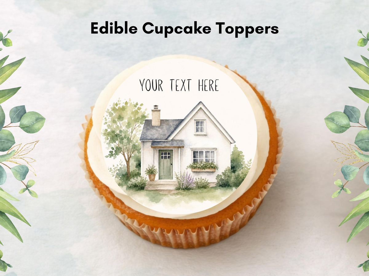 Personalised New Home Edible Cupcake Toppers – Edible Wafer Paper, 12 x 2"