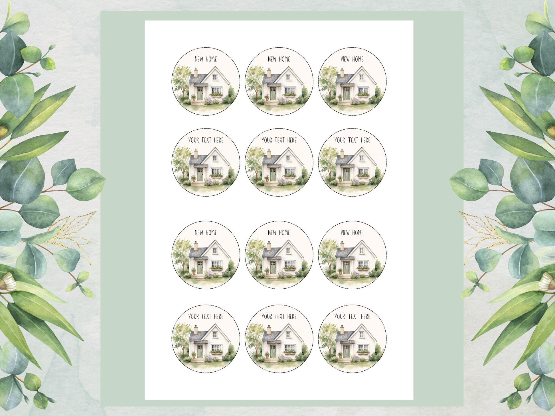 Personalised New Home Edible Cupcake Toppers – Edible Wafer Paper, 12 x 2"