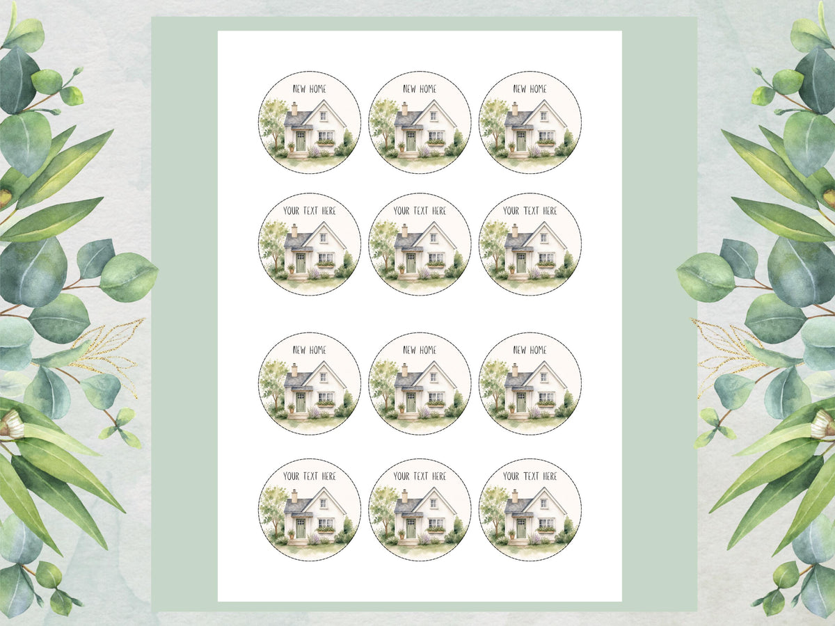 Personalised New Home Edible Cupcake Toppers – Edible Wafer Paper, 12 x 2"