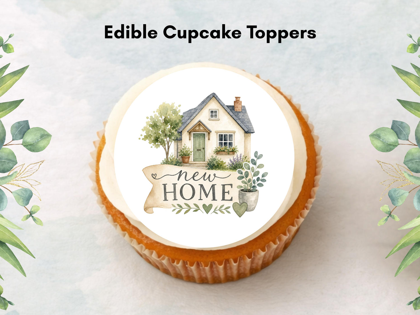 New Home Edible Cupcake Toppers – Edible Wafer Paper, 12 x 2"