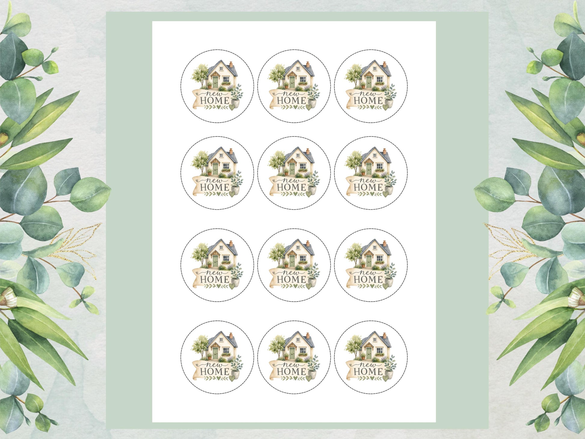 New Home Edible Cupcake Toppers – Edible Wafer Paper, 12 x 2"