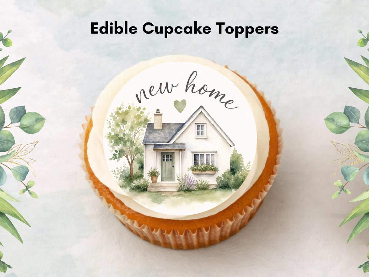 New Home Edible Cupcake Toppers – Edible Wafer Paper, 12 x 2"