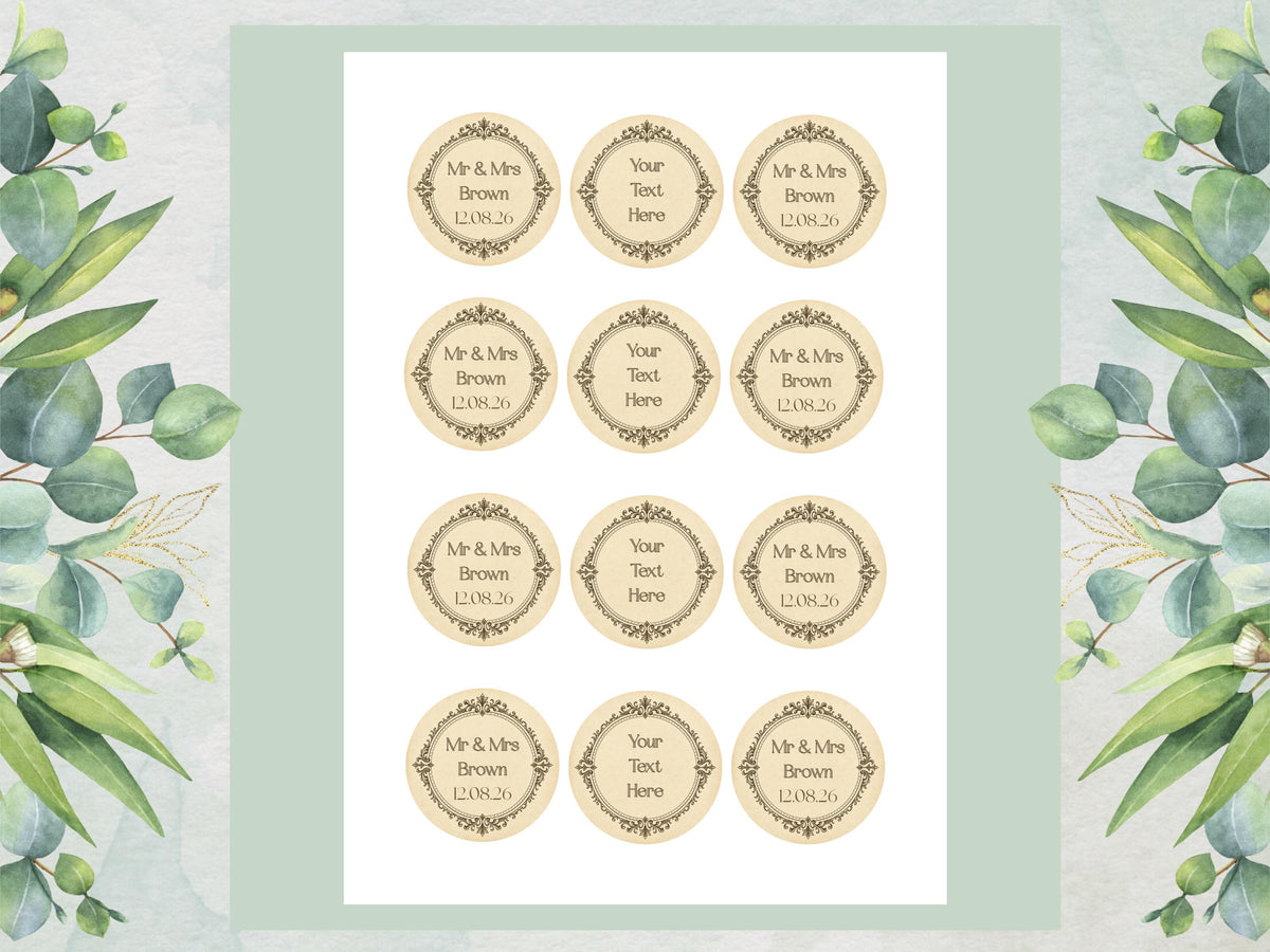 Personalised Wedding Cupcake Toppers – Custom Engagement Cake Decorations 12 x 2"