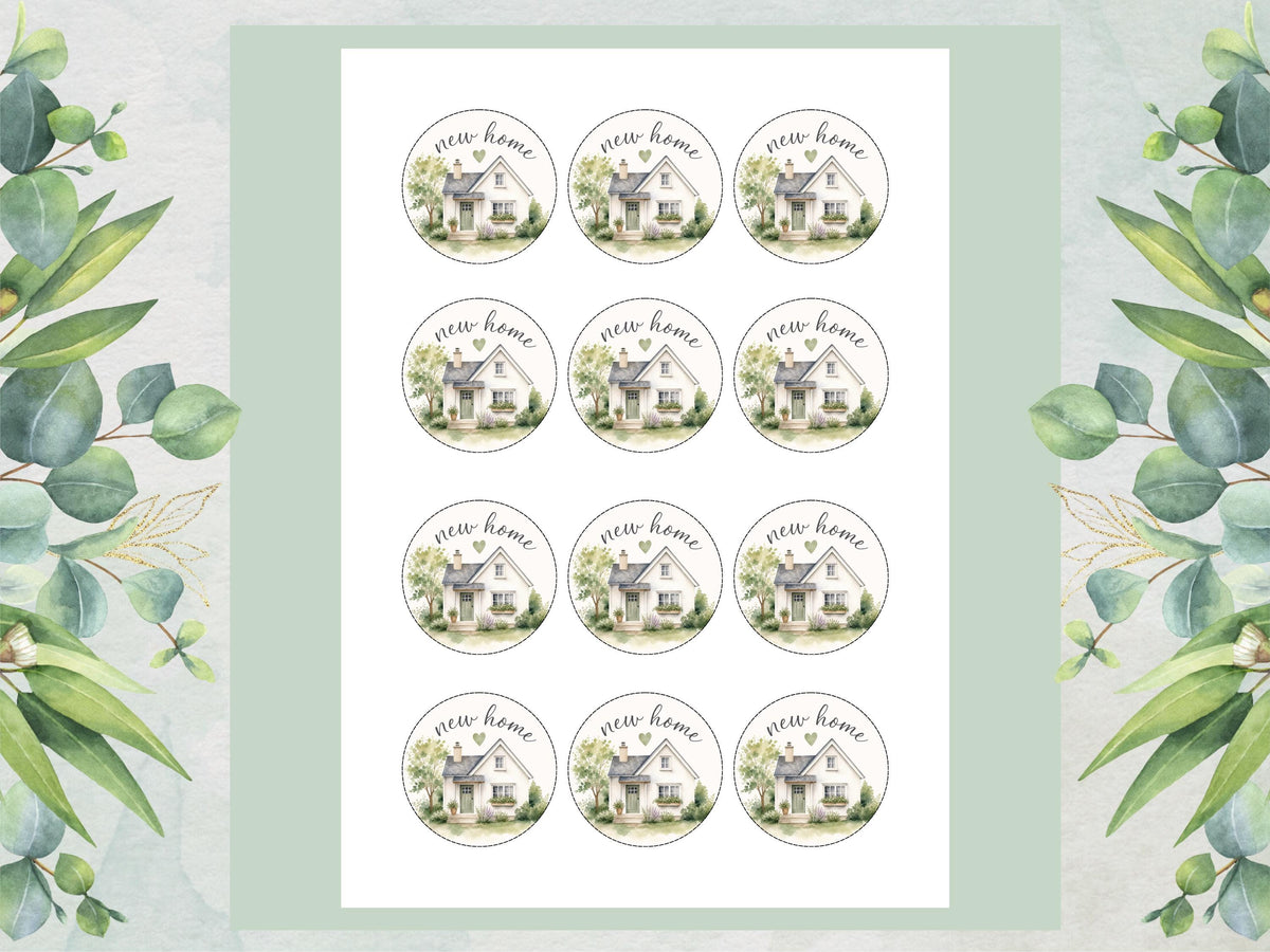 New Home Edible Cupcake Toppers – Edible Wafer Paper, 12 x 2"