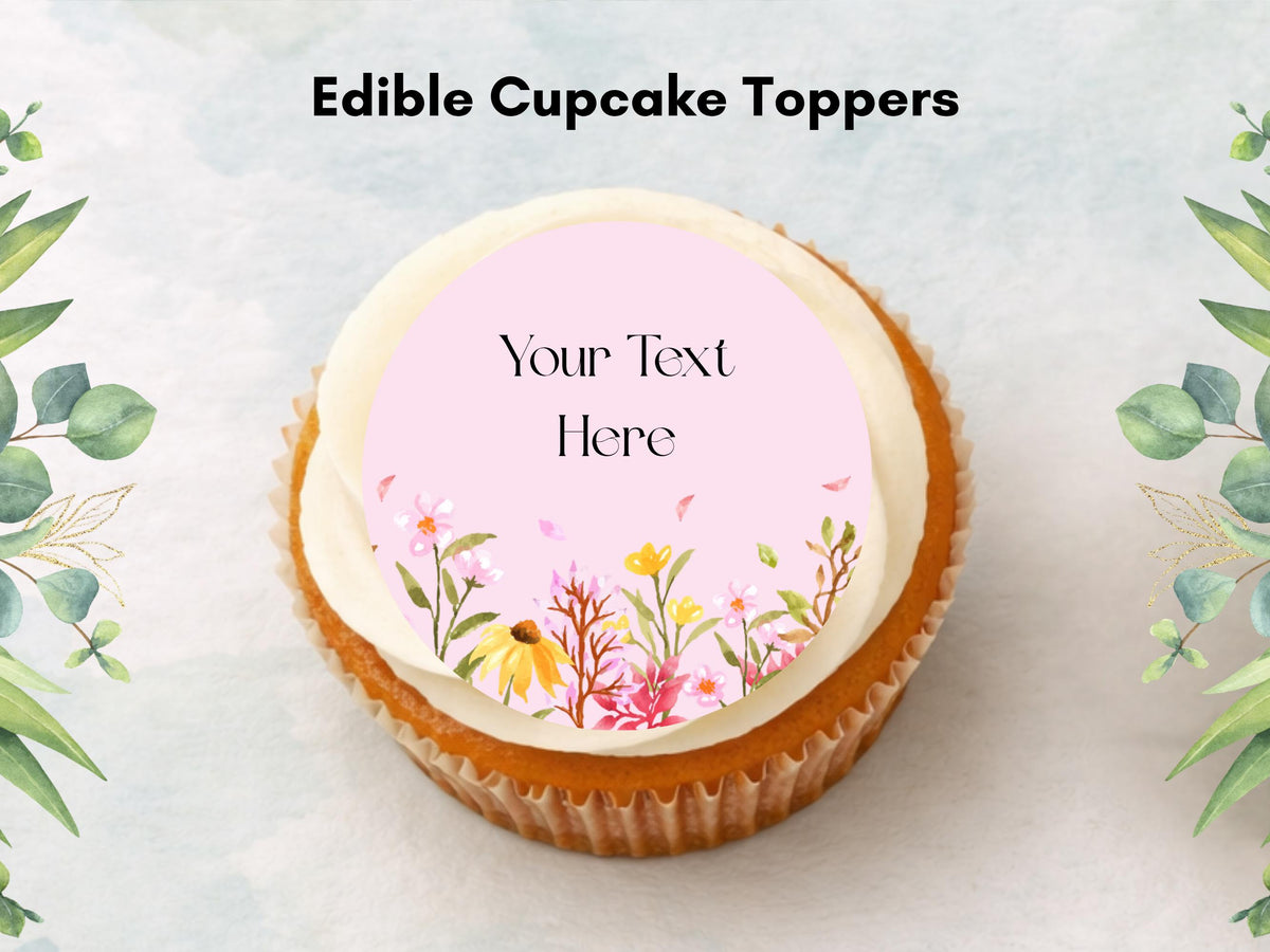 Personalised Edible Cupcake Toppers – Baby Shower Cake Decorations 12 x 2"