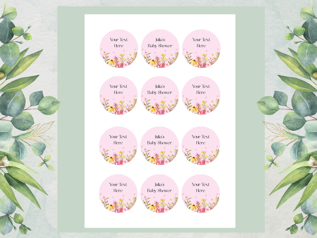 Personalised Edible Cupcake Toppers – Baby Shower Cake Decorations 12 x 2"